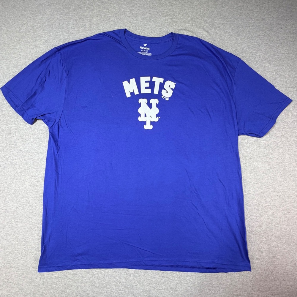 Fanatics New York Mets T-Shirt Mens 4XL Blue MLB Graphic Tee Cotton Short Sleeve